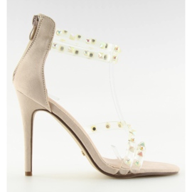 Béžové sandály se silikonovými pásky béžový