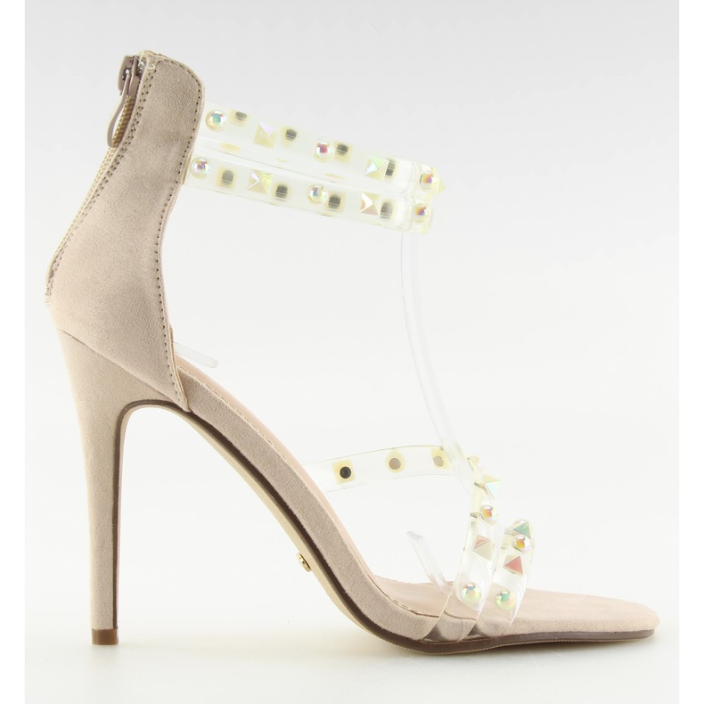 Béžové sandály se silikonovými pásky béžový