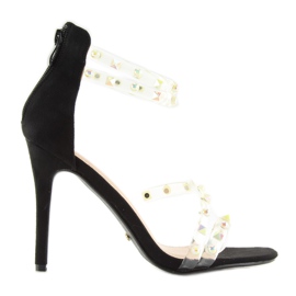 Černé sandály se silikonovými pásky černý