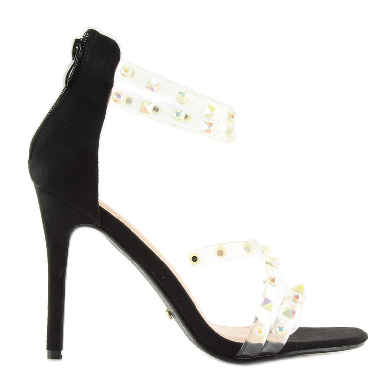 Černé sandály se silikonovými pásky černá