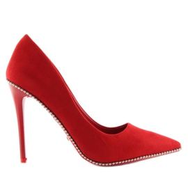 Elegantní červené dámské vysoké podpatky NF-23P Red červený