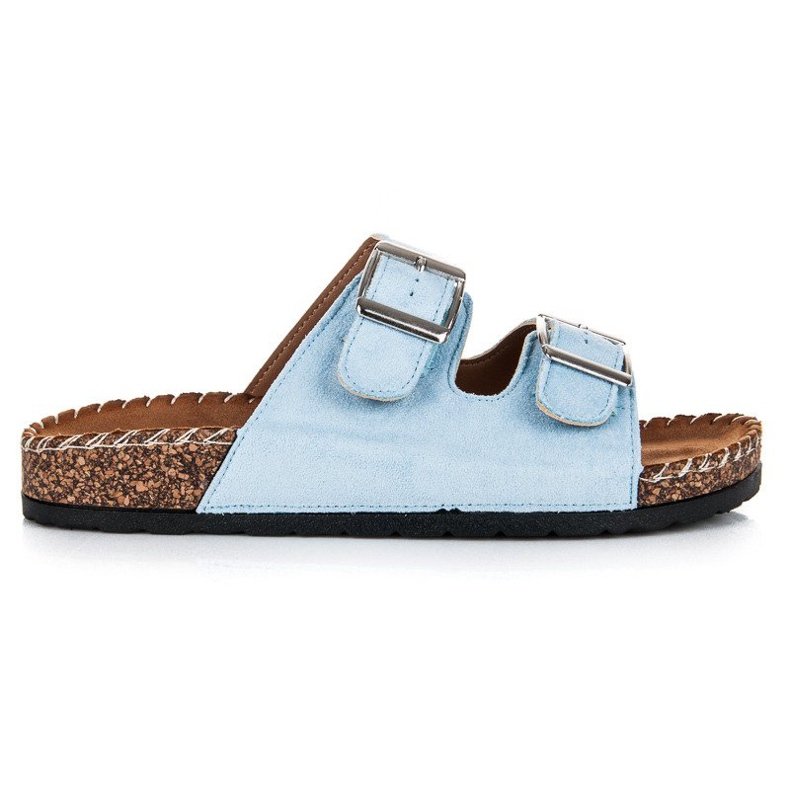 Seastar Semišové pantofle s přezkami modrý