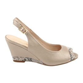 Zlaté capuccino sandály Sergio Leone 777 béžový hnědý zlatý