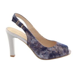 Sandály na postu Sergio Leone 578 hnědý námořnická modrá