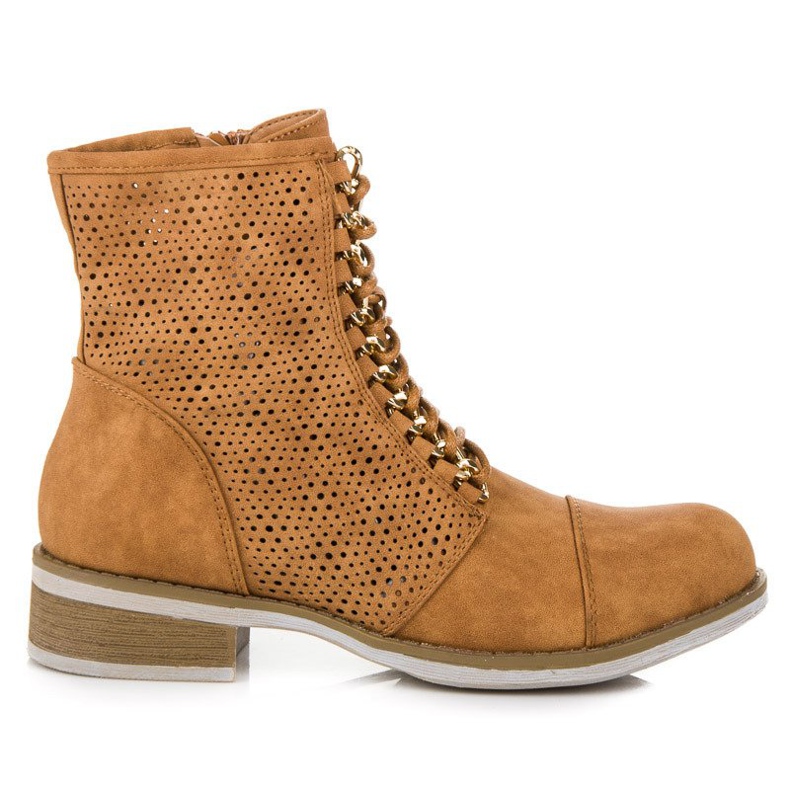 Bello Star Prolamované boty na jaro hnědý