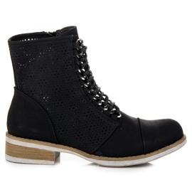 Bello Star Prolamované boty na jaro černý