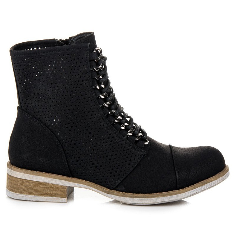 Bello Star Prolamované boty na jaro černá