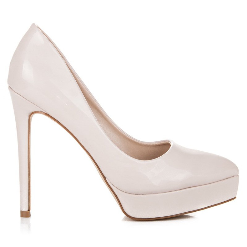 Small Swan Lakované podpatky na platformě hnědý