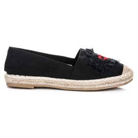Bestelle Černé espadrilky s nášivkami černá Bestelle Černé espadrilky s nášivkami černá