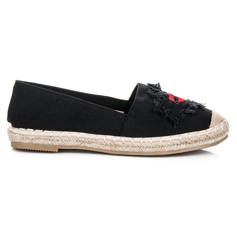 Bestelle Černé espadrilky s nášivkami černá Bestelle Černé espadrilky s nášivkami černá