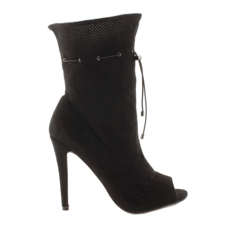 Prolamované boty Open Toe Sy15 Black černá