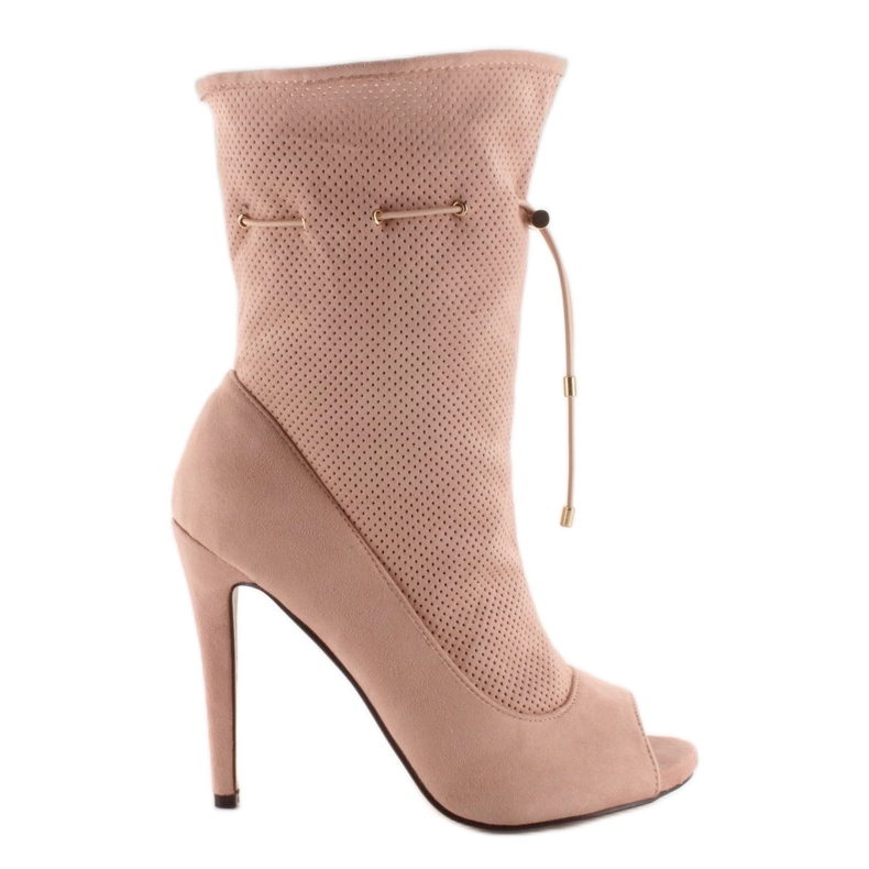 Holínky s otevřenou špičkou SY15 Pink růžový