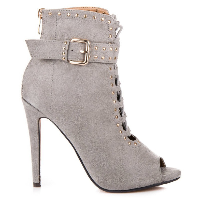 Seastar Semišové kotníkové boty s otevřenou špičkou šedá