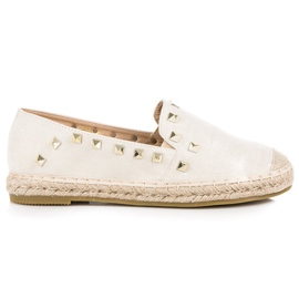 Coura Béžové espadrilky s kamínky béžový