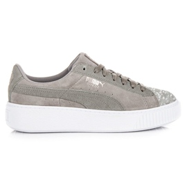 Puma Suede Platform Peblle WN`S šedá