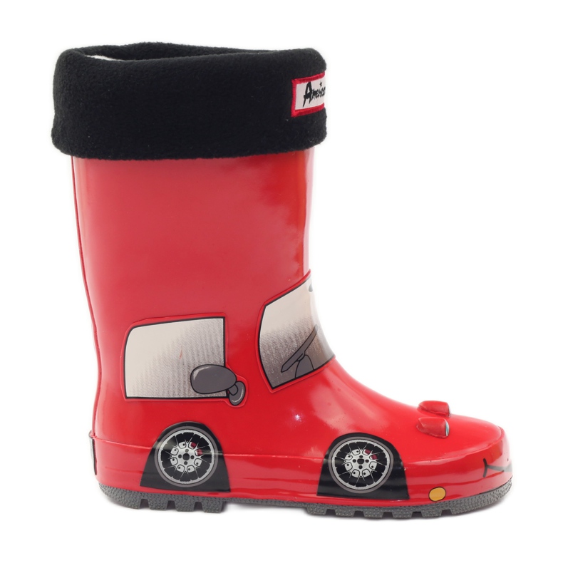 American Club Galoše ponožka plus vložka RED CAR červené šedá černá