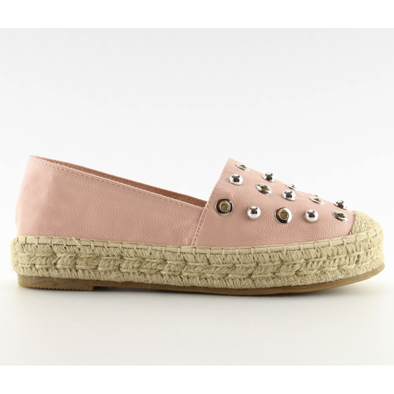 Růžové espadrilky pro ženy 7680 Pink růžový