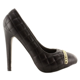 Lodičky prošívané na jehlovém 200-71 Black černý