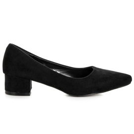 Best Shoes Semišové lodičky na nízkém podpatku černý