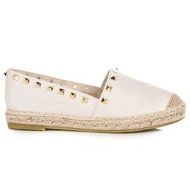 Coura Béžové espadrilky s cvočky béžový Coura Béžové espadrilky s cvočky béžový