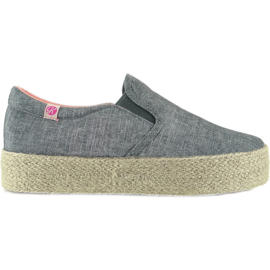 Nazouvací espadrilky tlustá podrážka 1520202 šedá Nazouvací espadrilky tlustá podrážka 1520202 šedá