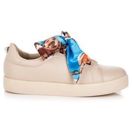 Tenisky zavázané stuhou VICES béžový
