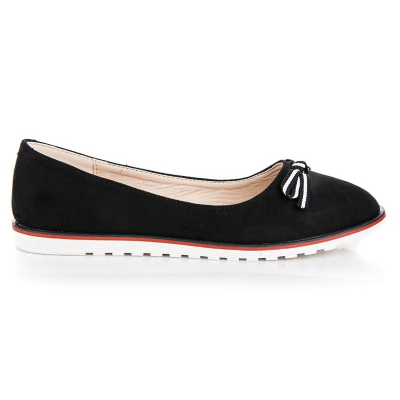 Semišové balerínky černá
