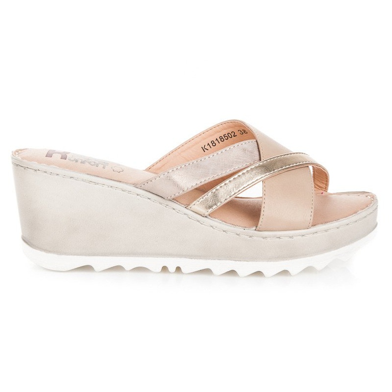 Kylie Pantofle na klínku hnědý