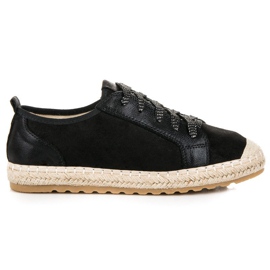 Seastar Šněrovací semišové espadrilky černý