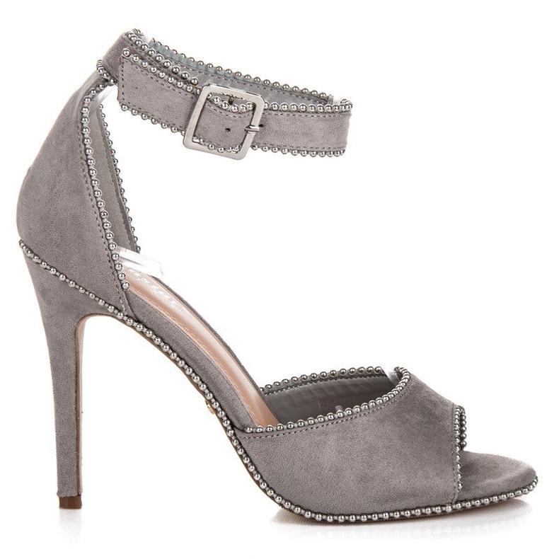 Seastar Semišové sandály na vysokém podpatku šedá