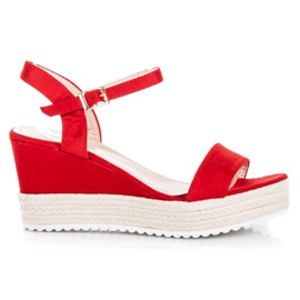 Seastar Klínové espadrilkové sandály červený