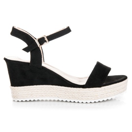Seastar Klínové espadrilkové sandály černý