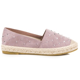 Coura Prošívané semišové espadrilky fialová
