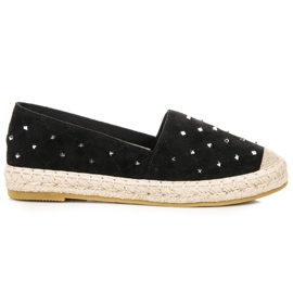 Coura Prošívané semišové espadrilky černý
