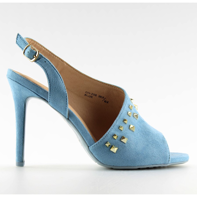 Sandály vysoké podpatky asymetrický modrý