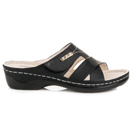 Hasby Pohodlné letní pantofle černá Hasby Pohodlné letní pantofle černá