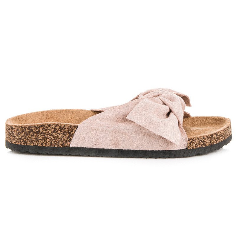 Queen Vivi Semišové pantofle s mašlí hnědý