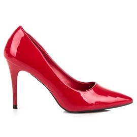 Lakované lodičky na špendlíku červený