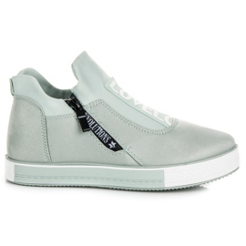 Ideal Shoes Zelené semišové tenisky zelený