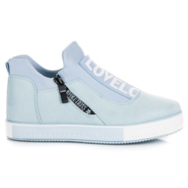 Ideal Shoes Modré semišové tenisky modrý