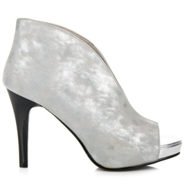 Vinceza Holínky s otevřenou špičkou šedá Vinceza Holínky s otevřenou špičkou šedá