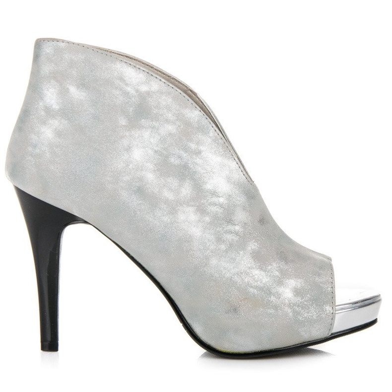 Vinceza Holínky s otevřenou špičkou šedá