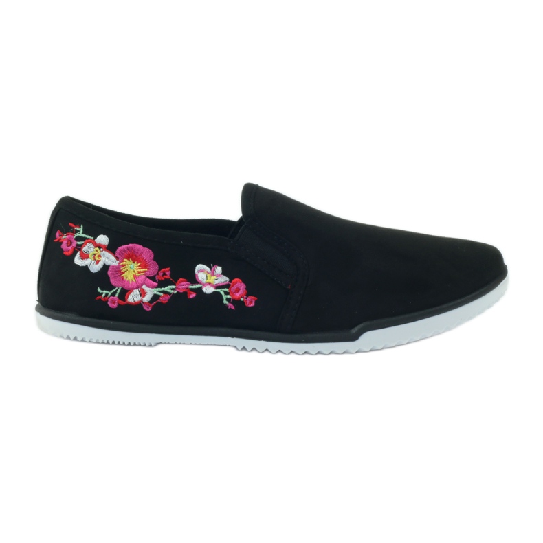 Květinové semišové tenisky Mckey 180 černá