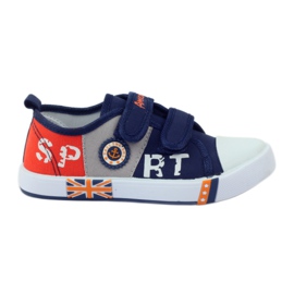 American Club Americké tenisky sneakers kožená stélka námořnická modř šedá pomerančový