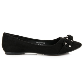Ideal Shoes Stylové černé baleríny černý