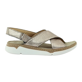 Filippo Pohodlné zlaté sandály na suchý zip zlatý Filippo Pohodlné zlaté sandály na suchý zip zlatý