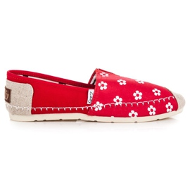 L. Day červené Espadrilky V Květinách červený