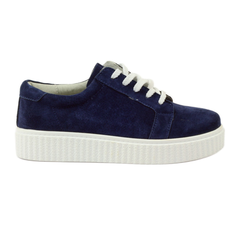 Kožené boty Creepers Filippo 036 námořnická modrá