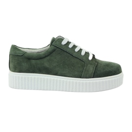 Kožené boty Creepers Filippo 036 zelený