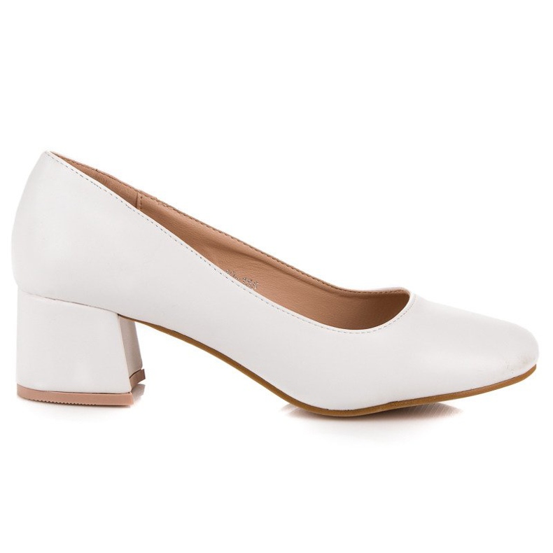 Renda Bílé lodičky na nízkém podpatku bílý